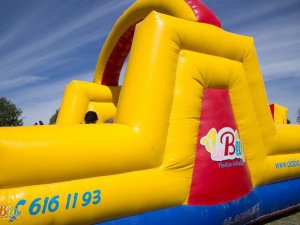 Inflable doble resbaladilla